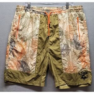 LRG Lifted Research Group Floral Green Athletic Boatd Shorts Mens Size XL Aussie